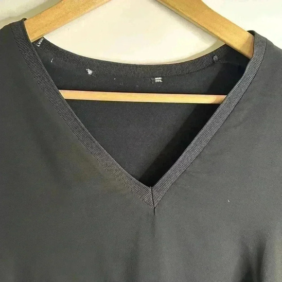 Zara Black V Neck Sweater with Transparent Sleeves Size M - Picture 3 of 8